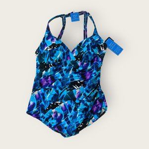 Catalina Blue and Purple One Piece Swimsuit